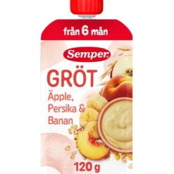 Semper Grötklämmis Äpple, Persika & Banan 120 g