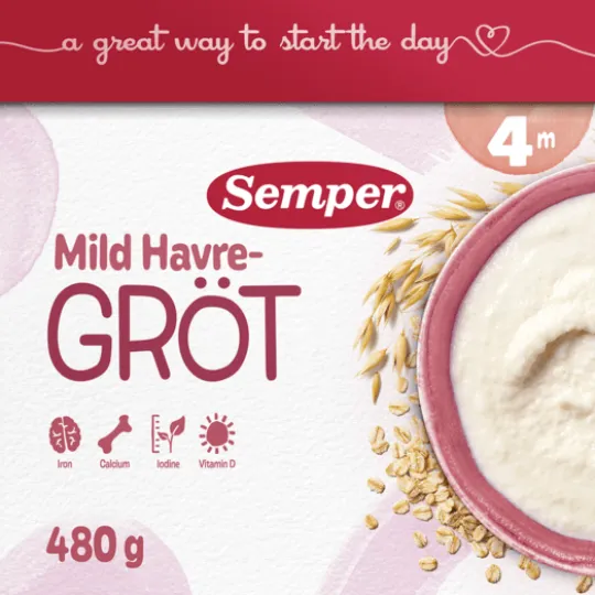 Semper Havregröt Mild & Naturell 4 mån 16-24 portioner