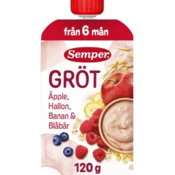 Semper Ätklar Gröt med Hallon, Äpple, Banan & Blåbär 120 g