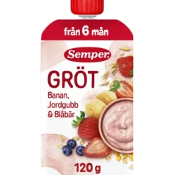 Semper Ätklar Gröt med Jordgubb, Banan & Blåbär 120 g