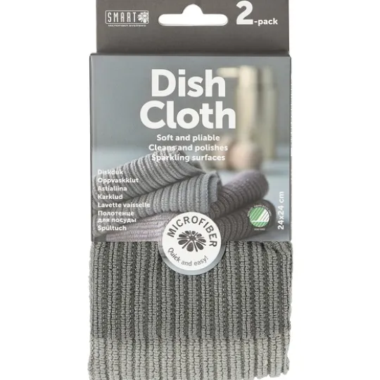 Smart Microfiber Diskduk grå 2-pack