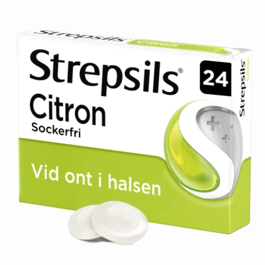Strepsils Citron Sugtabletter Sockerfri 24 st