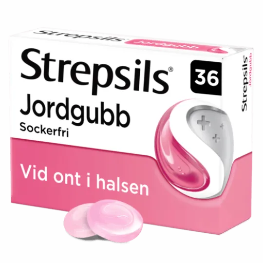 Strepsils Jordgubb Sugtabletter Sockerfri 36 st