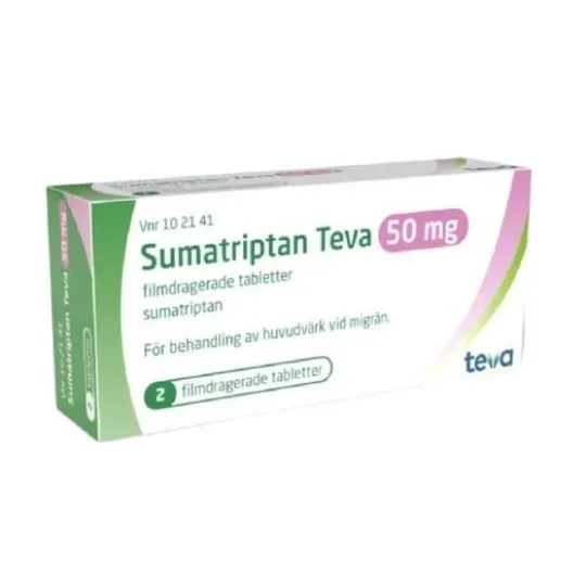 Sumatriptan Teva, Filmdragerad tablett 50 mg 2 st