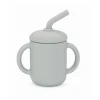 Summerville Mugg med Sugrör Silikon Silver Grey