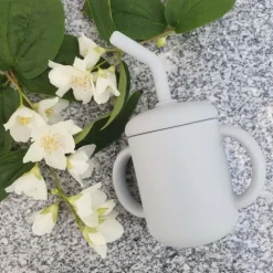 Summerville Mugg med Sugrör Silikon Silver Grey