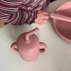 Summerville Mugg med Sugrör Silikon Dusty Rose