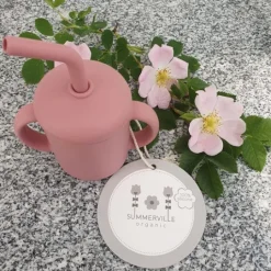Summerville Mugg med Sugrör Silikon Dusty Rose