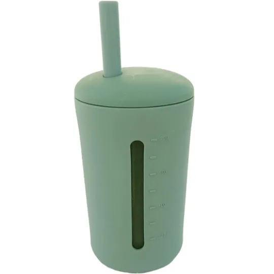 Summerville Mugg med Sugrör Silikon 200 ml Cameo Green