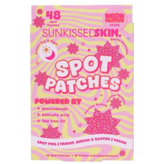 Sunkissed Neon Glitter Stars Spot Patches 48 st