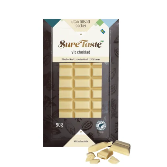 Sure Taste Vit Choklad 90 g