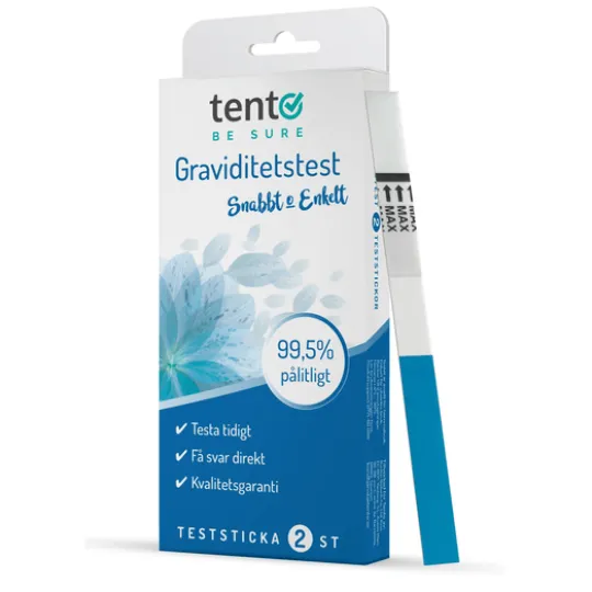 Tento Be Sure Graviditetstest Sticka 2-pack