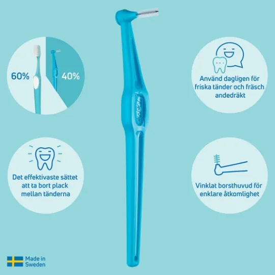 TePe Angle Vinklad Mellanrumsborste 0,6 mm Blå 6 st