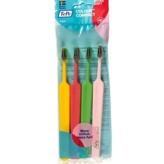 TePe Colour Compact Extra Soft Tandborste 4 st