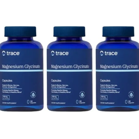 Trace Minerals Magnesium Glycinate 120 mg 90 kapslar 3-pack