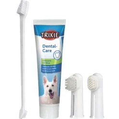 Trixie Tandvårdsset med Tandkräm, Fingerborstar & Tandborste