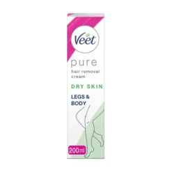 Veet Pure Hårborttagningskräm Ben & Kropp Torr Hud 200 ml