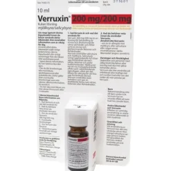 Verruxin Kutan lösning 200 mg/200 mg 10 ml