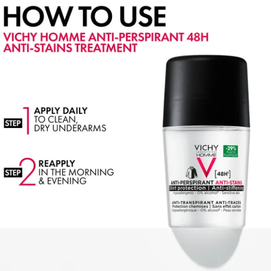 Vichy Homme Anti-Stains Deodorant 48H 50 ml